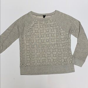 J. Crew Gray Eyelet Sweatshirt size S